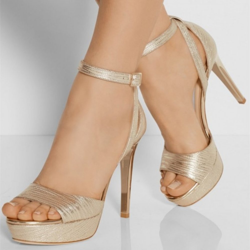 FSJ Prom Shoes Ankle Strap Platform Sandals